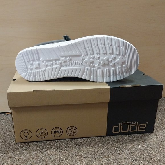 Hey Dude Wally Slub Canvas Casual Shoe - Dark Grey - Picture 3 of 3